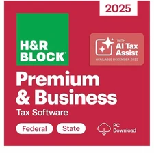 H&R Block  Tax 2025 Premium and Business Software ( Email details only)