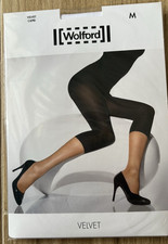NWT Wolford Velvet Capri Tights White Opaque Matte Luxury Hosiery Medium