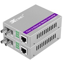 A Pair of Gigabit ST to RJ45 Converter, Single-Mode Fiber to Ethernet Media C...