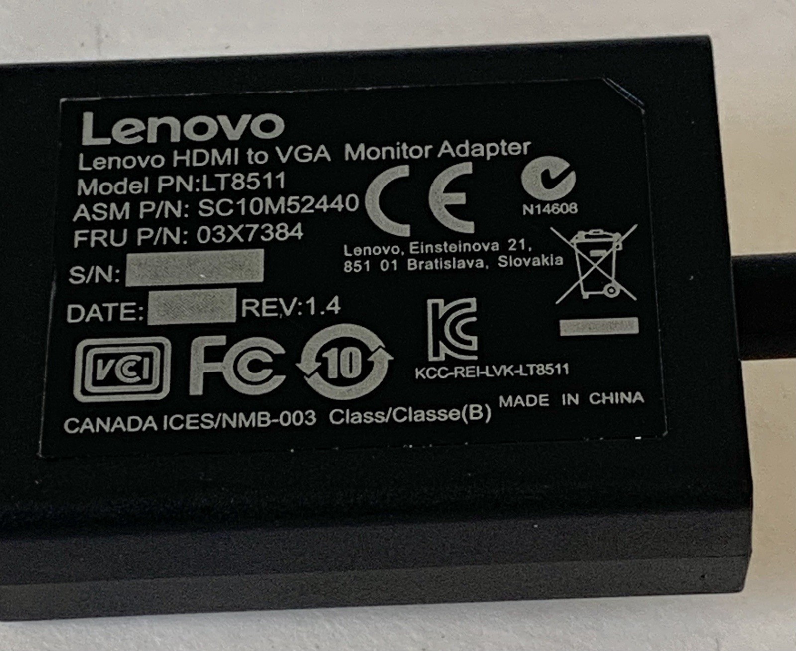Genuine Original Lenovo HDMI Male to VGA Female Monitor Adap