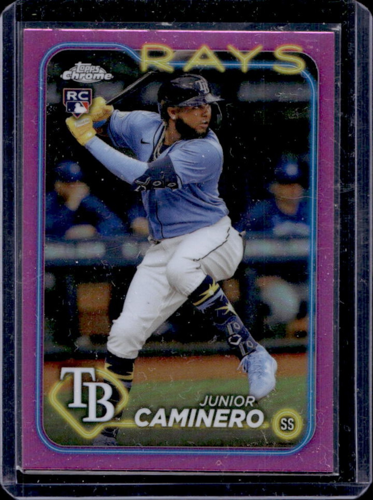 2024 Topps Chrome Junior Caminero RC Pink Refractor Rookie #213 Rays