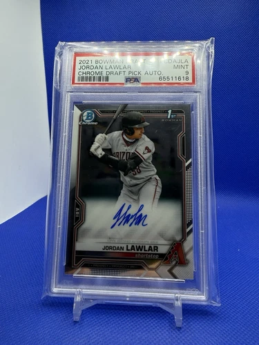 Jordan Lawlar 2021 Bowman Draft Chrome Auto PSA 9 1st Bowman #CDA-JLA