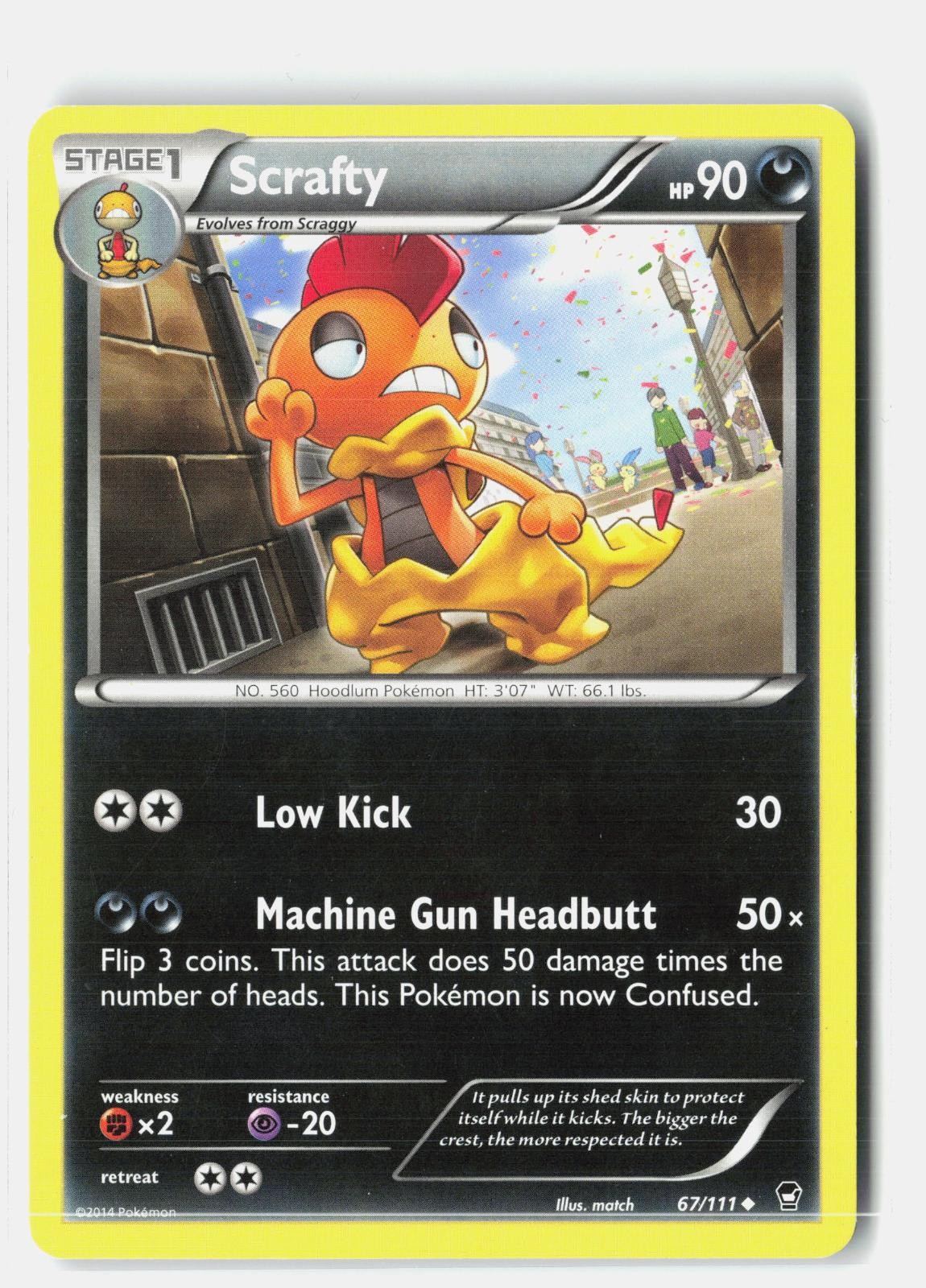 Scrafty 67/111 Uncommon Furious Fists Pokemon Lightly Played match