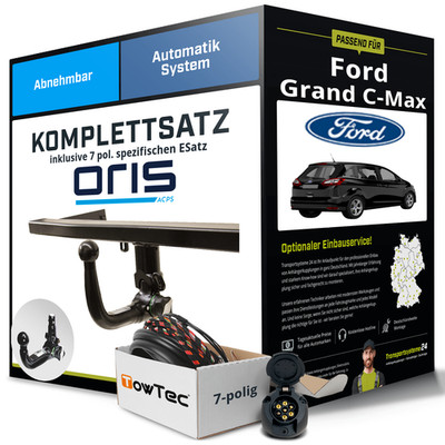 Anhängerkupplung ORIS abnehmbar für FORD Grand C-Max +E-Satz NEU PKW