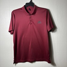 Adidas Golf Polo Shirt Men  s L Logo Maroon Performance Gym Training Prime Active