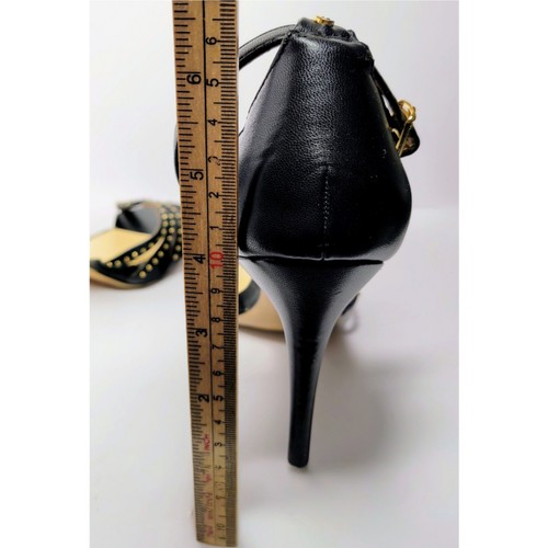 Sam Edelman Angelica Ankle Strap Sandal Heels Black Leather Studded Size 6.5 M - Picture 9 of 9