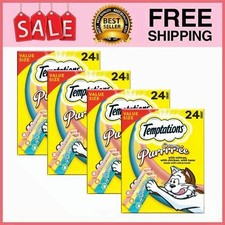4 Box Temptations Creamy Puree Chicken, Salmon&Tuna Lickable Cat Treat, 24ct Box
