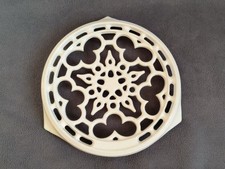 Remache Copo de Nieve Redondo Le Creuset Blanco Esmaltado Hierro Fundido 9" Hecho en Francia