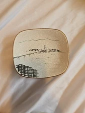 Japanese Soy Sauce Dipping Dishes Ceramic Textured Hand Painted 5"