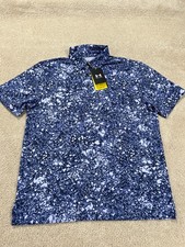 Under Armour Golf Shirt Mens Medium Playoff Polo 3.0 Performance Blue All Over