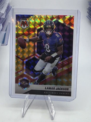 2021 Mosaic Choice Red And Yellow Fusion Lamar Jackson Jersey  Match  /80 