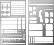 2 PCS Metal Journal Stencils for Dotted Journal Supplies Reusable 7X4.02