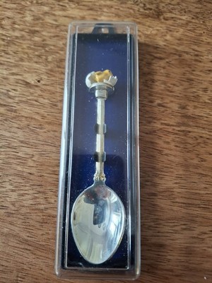 Kaffeelöffel mit Kücken, Silver plated hand painted Spoon,
