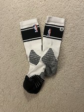 Stance Men s NBA Logo Striped Crew Socks, 1 Pair - White Black Gray