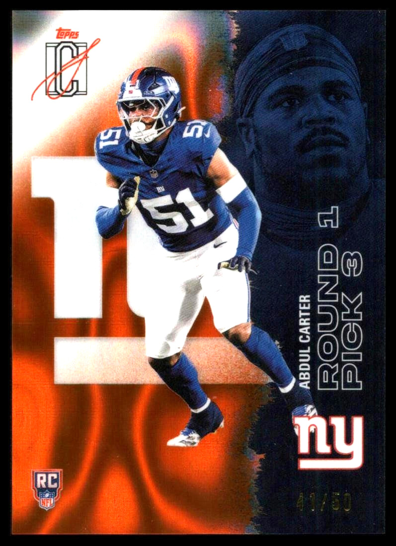 2025 Topps Signature Class Orange #118 Abdul Carter Rookie RC New York Giants/50