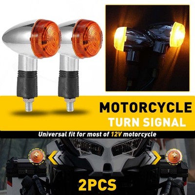 2PCS Turn Signal Amber Lights For Kawasaki VN Vulcan 1500 1600 1700 2000 800 900