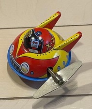Tin Space Patrol Toy Boxed Made In Japan Retro Small 7cm Working Space Toy