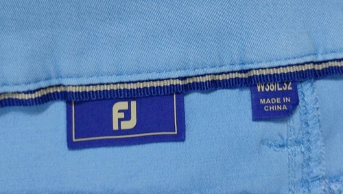 FOOTJOY-NUEVO CON ETIQUETAS-Pantalones de golf para hombre azul claro mezcla de algodón sarga 5 bolsillos-talla W38 L32 - Imagen 9 de 14
