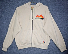 Aviator Nation Hoodie Women Medium Beige Jazz Aspen Snowmass Full Zip EUC Hoody