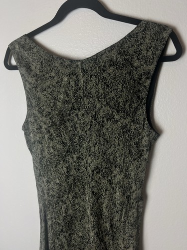 Vintage Damen Kleid Größe 12 Schwarz Seide Midi Dunkel Blumen Whimsigoth - Bild 7 von 13