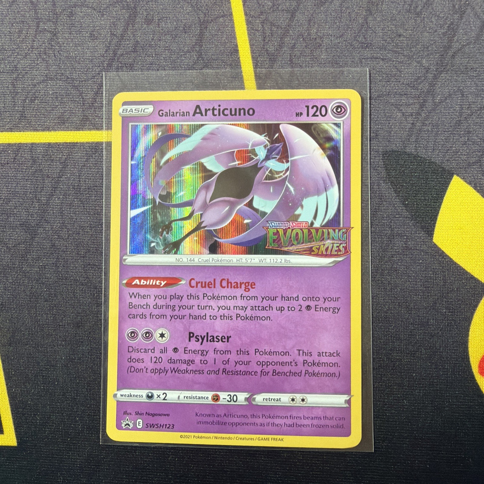 Pokemon Galarian Articuno Evolving Skies Prerelease Black Star Promo SWSH123