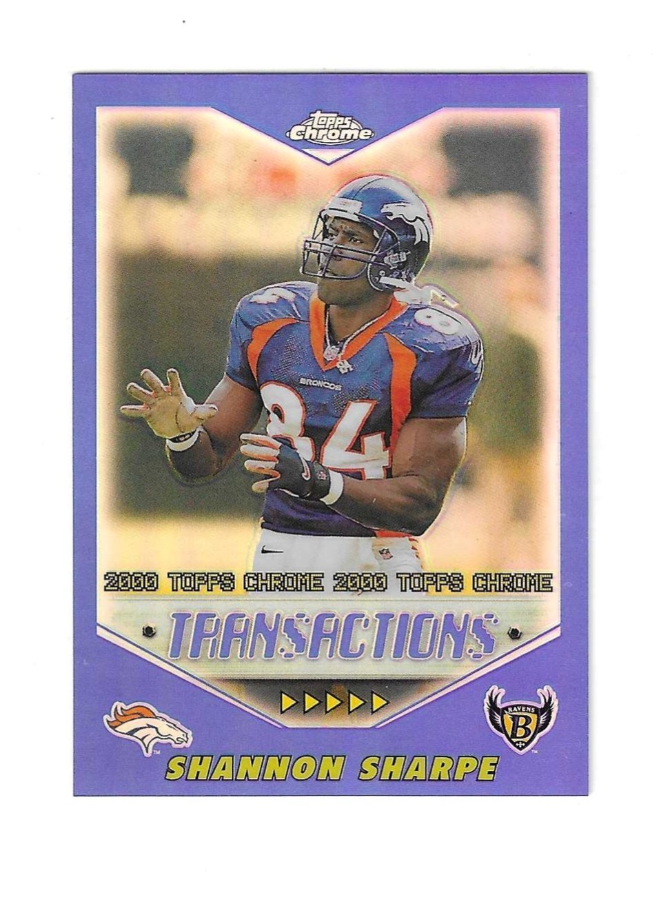 Shannon Sharpe 2000 Topps Chrome Refractor Card # 178