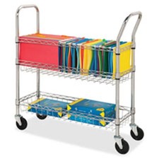 Wire Mail Cart  Ltr-Lgl  34.25 in. x 12.5 in. x 40 in.  Chrome