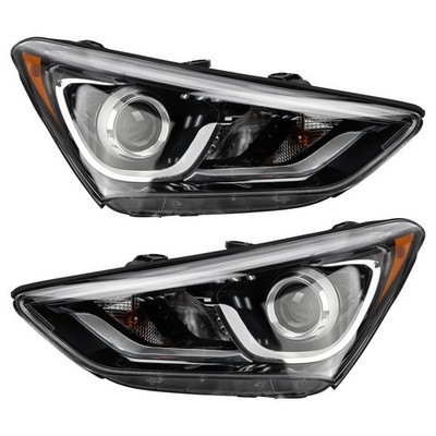 HALOGEN For 2017-2018 Hyundai Santa Fe SPORT HEADLIGHTS W/ LED BAR PROJECTOR