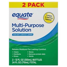 Equate Multi-Purpose Contact Lens Solution, Twin Pack 12 fl oz (2 Count)