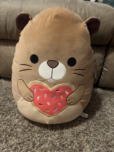 Squishmallows Original 16 Zoll Chip der braune Biber hält Herz - Bild 1 von 4