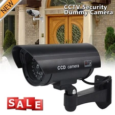 Dummy Security Camera Fake CCTV Home Surveillance LEDs Flashing Light Waterproof