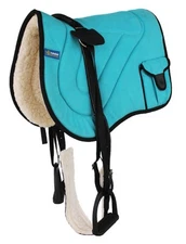 Horse SADDLE PAD Trail Fleece Padded Adjustable Bareback Pad Pocket Stirrups