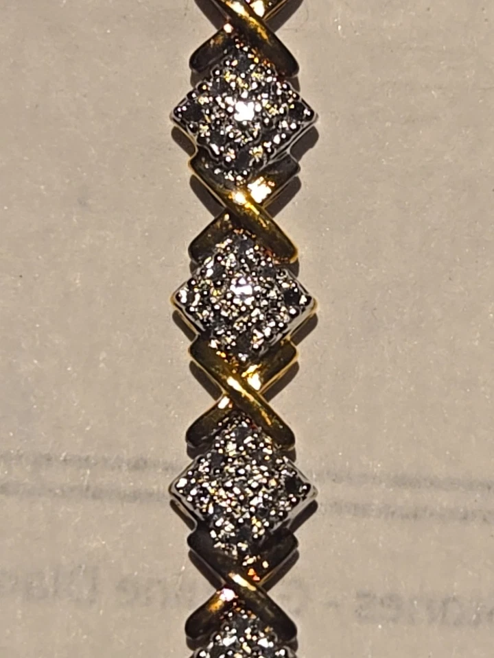 Genuine Diamond 14k Gold Over Sterling Silver Bracelet - Image 3 of 4