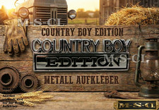 3D Country Boy Edition KFZ Metall Aufkleber Auto Logo Schriftzug Chrome Landwirt