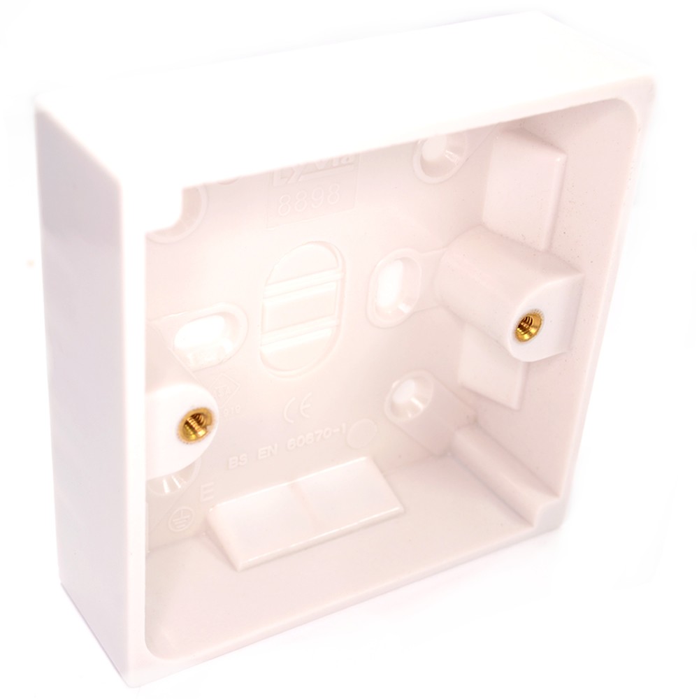 Surface Mount Back Box Pattress Box 1 Gang 25mm Wall Mount Single Gang