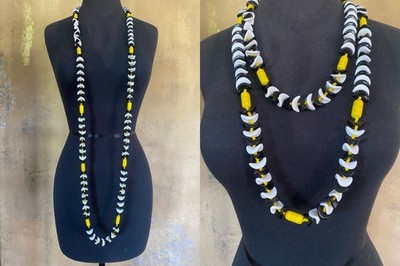 Vintage MIRIAM HASKELL 63'' LONG-Art Glass Bead Necklace-AMAZING OOAK STATEMENT