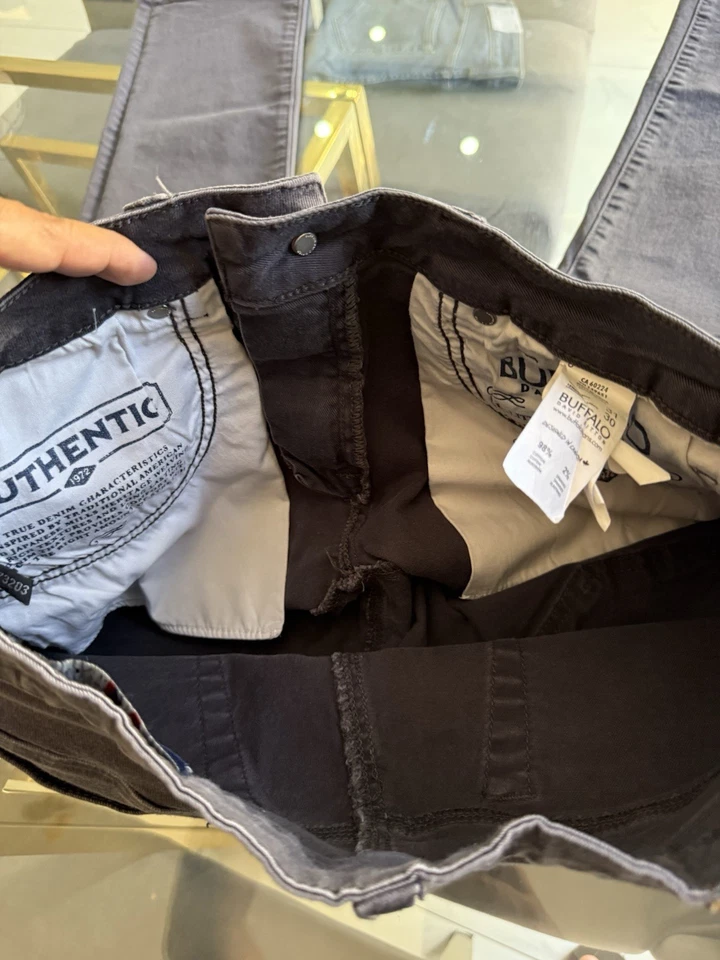 Мужские прямые джинсы Buffalo Slim Fit 31x30 цвет Gray Ash - Изображение 3 из 4