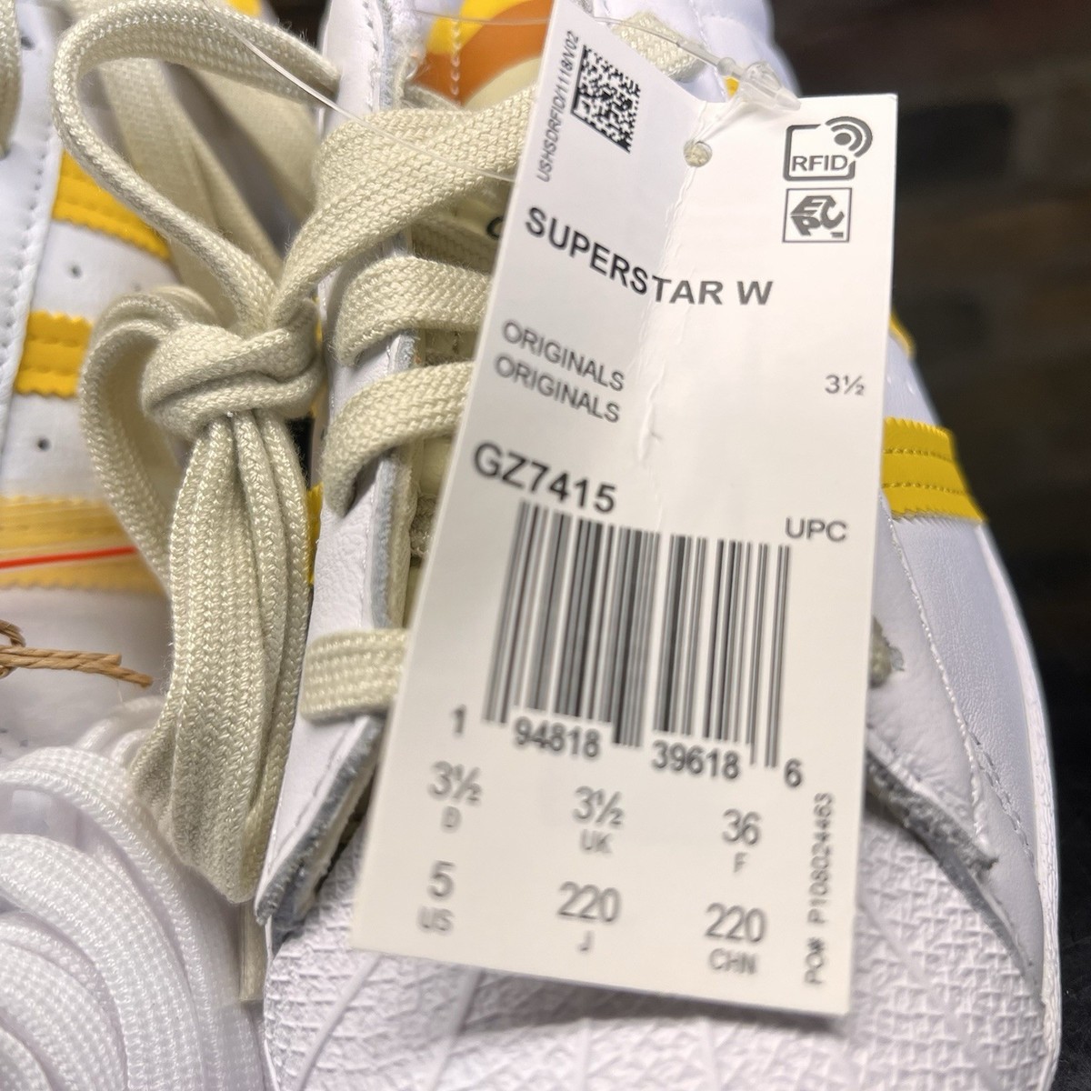 Size 5 - adidas Superstar White Hazy Yellow W for sale online | eBay