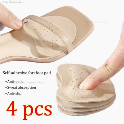 4pcs Sandals Anti-slip Stickers Leather Forefoot Pad Women High Heels Pain Relie
