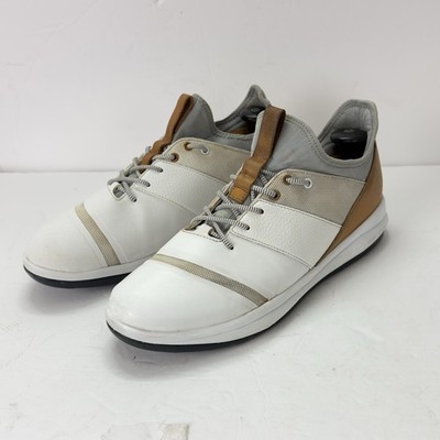 Athalonz EnVe Golf Shoes Mens 12 Spikeless Comfort Walking White Tan