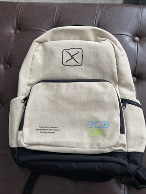 #ad Eco Twisted X Backpack Tan Bag Made of Recycled Water Bottles Boho Travel $37.00