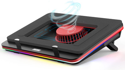 GT500 RGB Turbo-Fan Laptop Cooling Pad   Adjustable Speed, Dust Filter