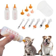Pet Feeding Bottle and Syringe Set for Puppies and Kittens2 Bottles,6 Syringe...