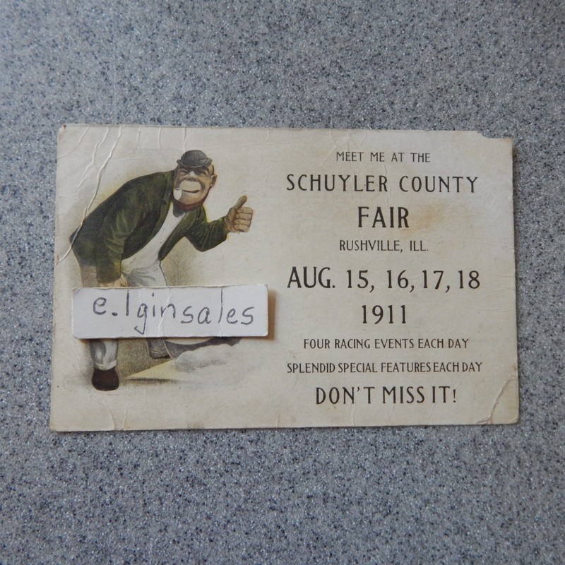 Schuyler County Fair 1911 in Rushville, IL. Postcard With African American