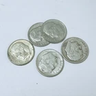 ROOSEVELT SILVER DIMES LOT OF 5 - 90% SILVER FREE SHIPPING #8196