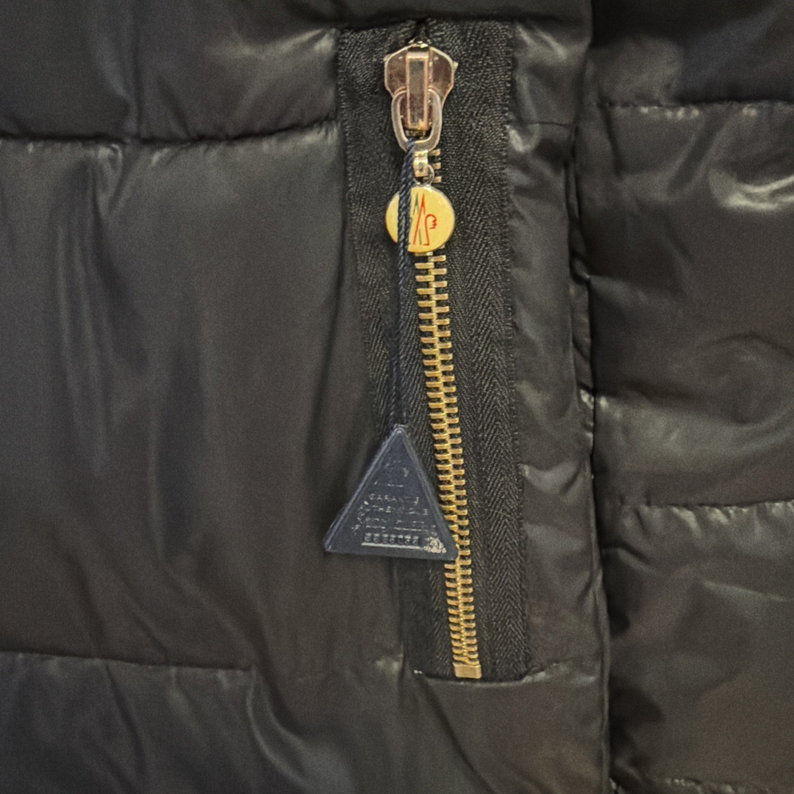 VTG Black Moncler Long Down Puffer Jacket 100percent Authentic No Hood Women’s 2XL image 5