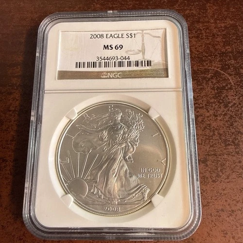 2008 American Silver Eagle $1, 1oz Fine Silver Coin NGC MS69 Fast Ship!