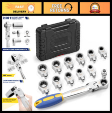 13pcs Flex-head Ratcheting Wrench Set Sae 14-34 Inch Mechanic Tool Kit 13pcs Flex-head Ratcheting Wrench Set Sae 14-34 Inch Mechanic Tool Kit