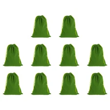 10pcs Flocked Drawstring Bag 7.9 x 9.8 Inch Jewelry Pouches Gift Bags, Green
