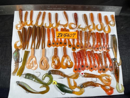 Soft Plastics Grubs-Split Tail-Tubes-Worms w&wo Lead Heads YOUR CHOICE IN5402 - Picture 39 of 63